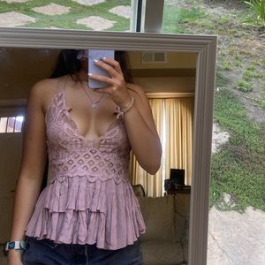 Free People top/ lace cami